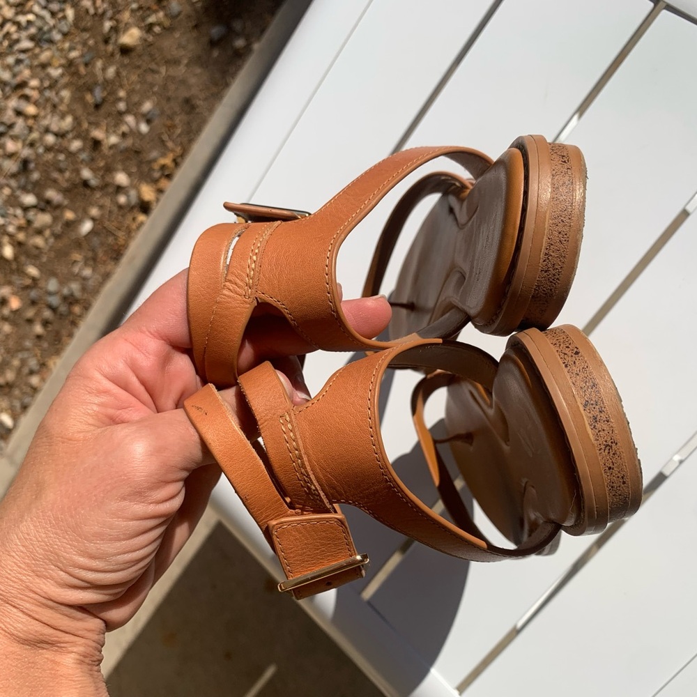 Sarto brown leather sandals size 9.5 M - Picture 10 of 13